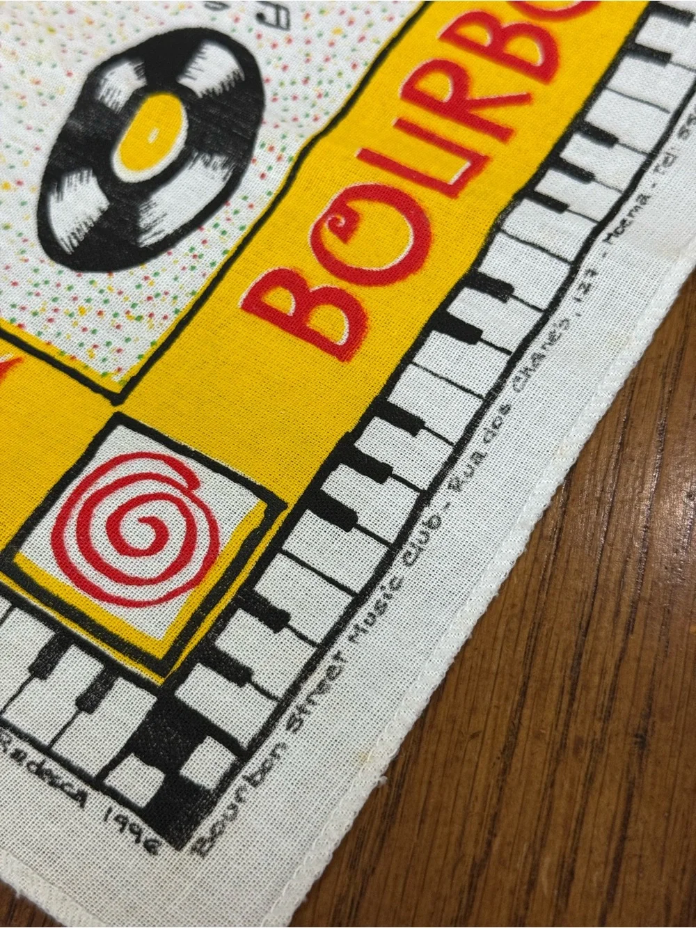 Vintage Bourbon Street New Orleans Printed Tea Towel Kitchen Towel Souvenir